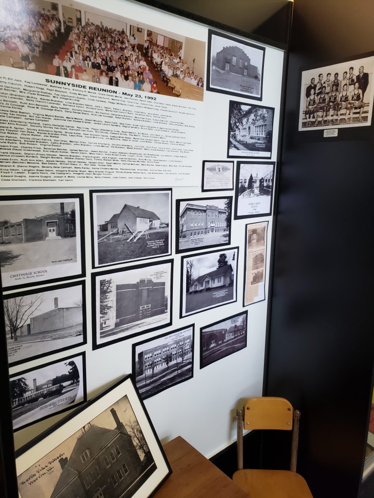 Herrin History Room back of display cases